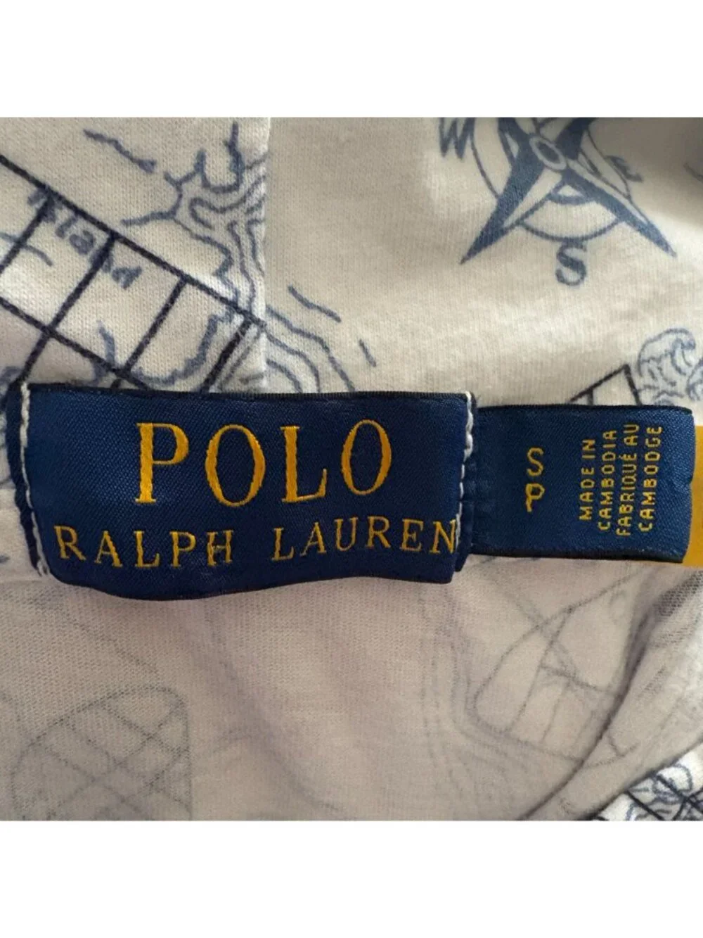 POLO Ralph Lauren Aviation-Print Jersey Hooded T-Shirt Mens Small